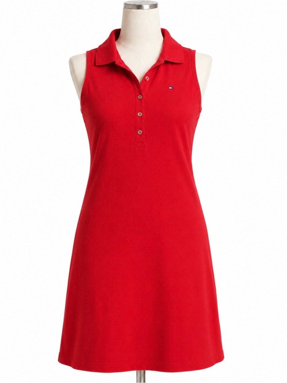 Tommy Hilfiger Red Sleeveless Polo Summer Dress
